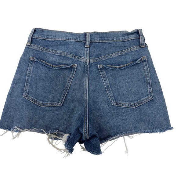 Old Navy Womens Distressed Denim High Rise Shorts Size 10 Sky-Hi A-Line - Picture 9 of 9